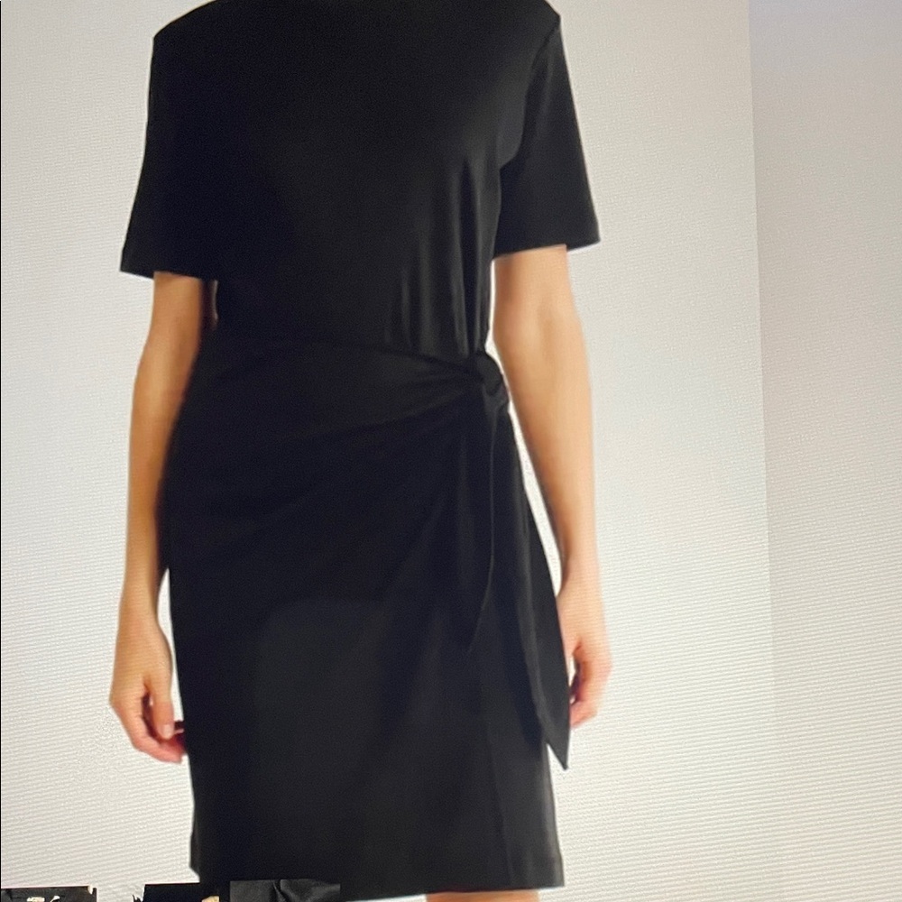 NWT Black Vince short sleeve dress with wrap tie size L